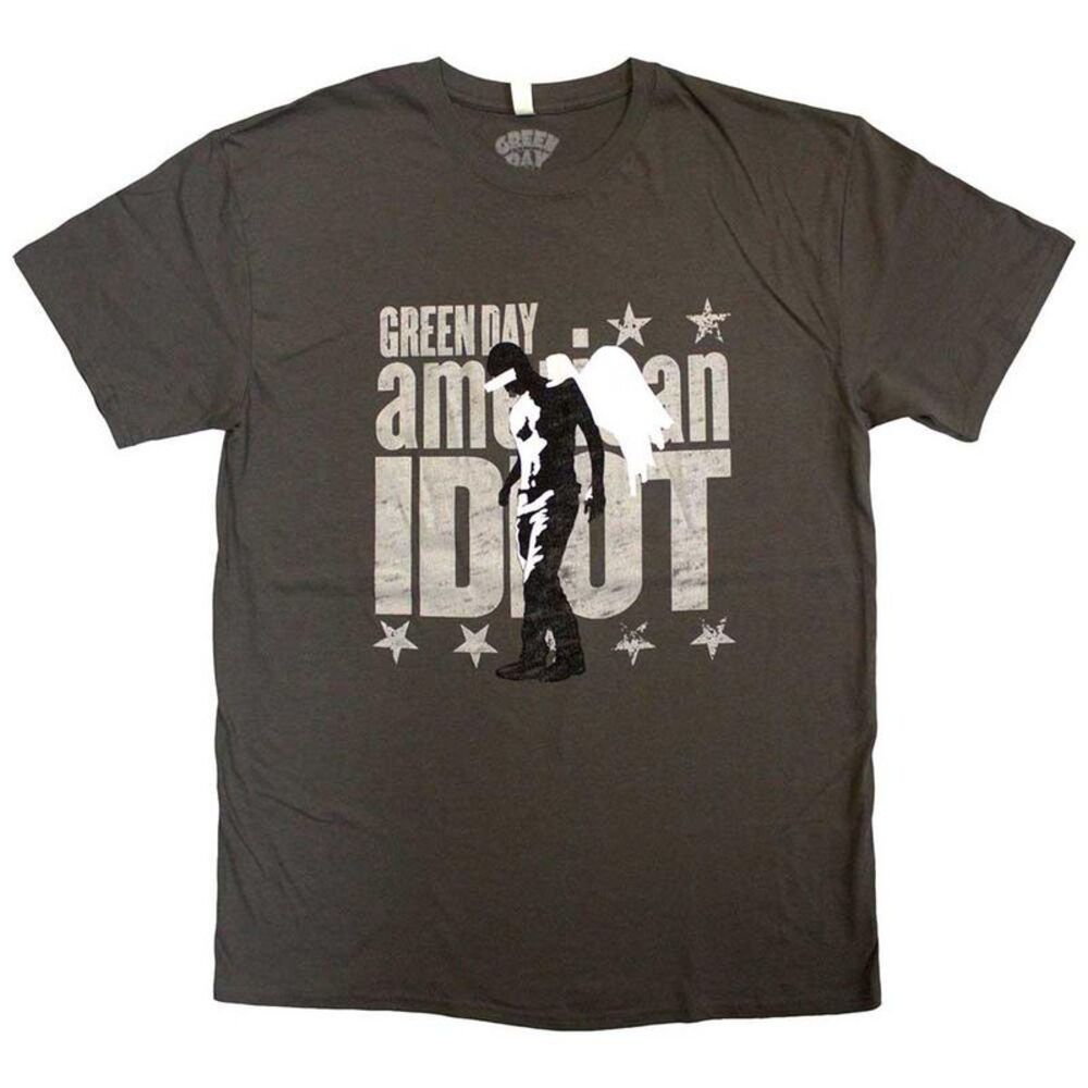 Green Day Unisex Adult Am Idiot Angel T-Shirt / Charcoal Grey